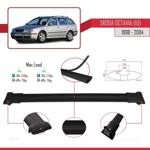 Skoda Octavia (1U) 1998-2004 Arası ile Uyumlu FLY Model Ara Atkı Tavan Barı SİYAH - Görsel 4