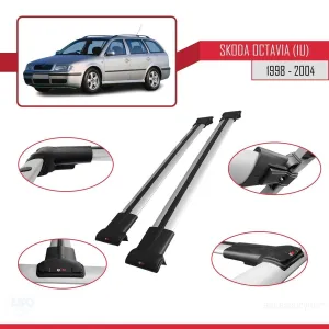 Skoda Octavia (1U) 1998-2004 Arası ile Uyumlu FLY Model Ara Atkı Tavan Barı GRİ - Görsel 5