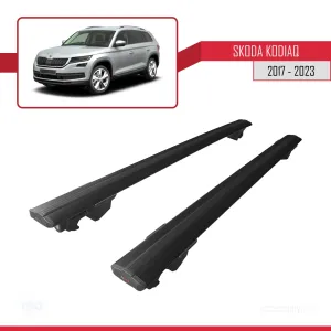 Skoda Kodiaq 2017-2023 Arası ile uyumlu HOOK Model Anahtar Kilitli Ara Atkı Tavan Barı SİYAH thumb 4