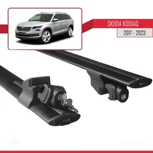 Skoda Kodiaq 2017-2023 Arası ile uyumlu HOOK Model Anahtar Kilitli Ara Atkı Tavan Barı SİYAH thumb 5