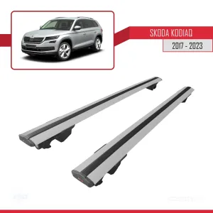 Skoda Kodiaq 2017-2023 Arası ile uyumlu HOOK Model Anahtar Kilitli Ara Atkı Tavan Barı GRİ thumb 4