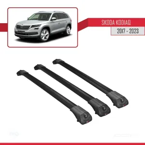 Skoda Kodiaq 2017-2023 Arası ile uyumlu ACE-1 Ara Atkı Tavan Barı SİYAH 3 ADET BAR thumb 3