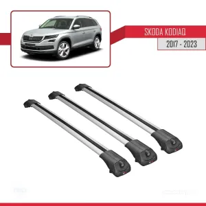 Skoda Kodiaq 2017-2023 Arası ile uyumlu ACE-1 Ara Atkı Tavan Barı GRİ 3 ADET BAR thumb 3