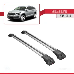 Skoda Kodiaq 2017-2023 Arası ile uyumlu ACE-1 Ara Atkı Tavan Barı GRİ thumb 3
