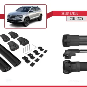 Skoda Karoq 2017 ve Sonrası ile uyumlu ACE-1 Ara Atkı Tavan Barı SİYAH - Görsel 5
