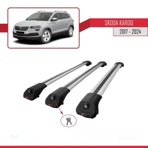 Skoda Karoq 2017 ve Sonrası ile uyumlu ACE-1 Ara Atkı Tavan Barı GRİ 3 ADET BAR thumb 4