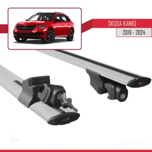 Skoda Kamiq 2019 ve Sonrası ile uyumlu HOOK Model Anahtar Kilitli Ara Atkı Tavan Barı GRİ thumb 5