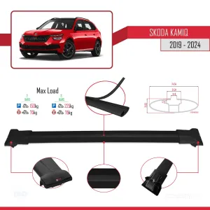 Skoda Kamiq 2019 ve Sonrası ile Uyumlu FLY Model Ara Atkı Tavan Barı SİYAH - Görsel 4