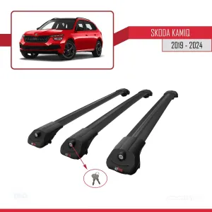 Skoda Kamiq 2019 ve Sonrası  ile uyumlu ACE-1 Ara Atkı Tavan Barı SİYAH 3 ADET BAR thumb 4