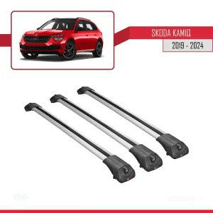 Skoda Kamiq 2019 ve Sonrası  ile uyumlu ACE-1 Ara Atkı Tavan Barı GRİ 3 ADET BAR thumb 3