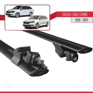 Skoda Fabia SW / Estate 2015-2021 Arası ile uyumlu HOOK Model Anahtar Kilitli Ara Atkı Tavan Barı SİYAH thumb 5