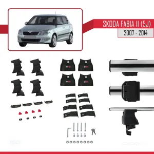 Skoda Fabia II (5J) 2007-2014 Arası ile uyumlu ACE-4 Ara Atkı Tavan Barı GRİ - Görsel 4