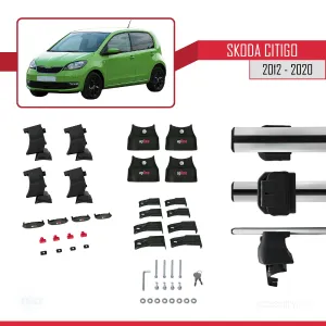 Skoda Citigo 2012-2020 Arası ile uyumlu ACE-4 Ara Atkı Tavan Barı GRİ - Görsel 4