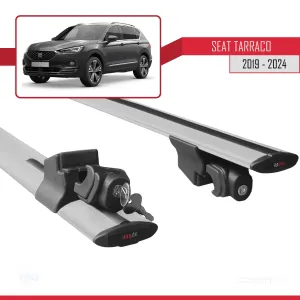 Seat Tarraco 2019 ve Sonrası ile uyumlu HOOK Model Anahtar Kilitli Ara Atkı Tavan Barı GRİ thumb 5