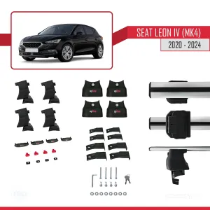 Seat Leon IV (MK4) 2020 ve Sonrası ile uyumlu ACE-4 Ara Atkı Tavan Barı GRİ - Görsel 5