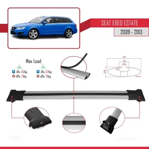 Seat Exeo 3R9 2009-2013 Arası ile uyumlu FLY Model Ara Atkı Tavan Barı GRİ thumb 4