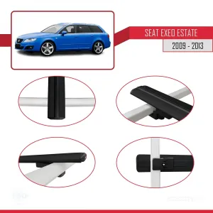 Seat Exeo 3R9 2009-2013 Arası ile uyumlu Basic Model Ara Atkı Tavan Barı SİYAH 3 ADET thumb 4