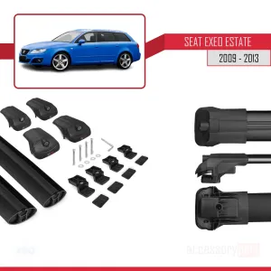 Seat Exeo 3R9 2009-2013 Arası ile uyumlu ACE-1 Ara Atkı Tavan Barı SİYAH - Görsel 5