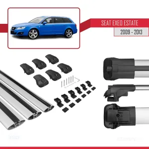 Seat Exeo 3R9 2009-2013 Arası ile uyumlu ACE-1 Ara Atkı Tavan Barı GRİ 3 ADET BAR thumb 5