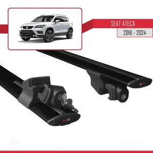 Seat Ateca 2016 ve Sonrası ile uyumlu HOOK Model Anahtar Kilitli Ara Atkı Tavan Barı SİYAH - Görsel 5