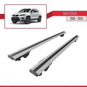Seat Ateca 2016 ve Sonrası ile uyumlu HOOK Model Anahtar Kilitli Ara Atkı Tavan Barı GRİ - Görsel 4