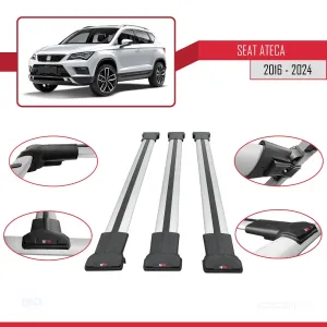 Seat Ateca 2016 ve Sonrası ile Uyumlu FLY Model Ara Atkı Tavan Barı GRİ 3 ADET BAR - Görsel 5