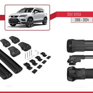 Seat Ateca 2016 ve Sonrası ile uyumlu ACE-1 Ara Atkı Tavan Barı SİYAH thumb 5