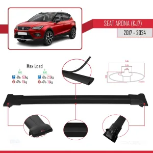 Seat Arona (KJ7) 2017 ve Sonrası ile Uyumlu FLY Model Ara Atkı Tavan Barı SİYAH - Görsel 4