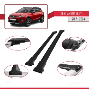 Seat Arona (KJ7) 2017 ve Sonrası ile Uyumlu FLY Model Ara Atkı Tavan Barı SİYAH - Görsel 5