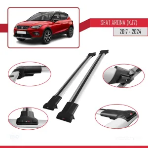 Seat Arona (KJ7) 2017 ve Sonrası ile Uyumlu FLY Model Ara Atkı Tavan Barı GRİ - Görsel 5