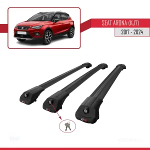 Seat Arona (KJ7) 2017 ve Sonrası ile uyumlu ACE-1 Ara Atkı Tavan Barı SİYAH 3 ADET BAR thumb 4
