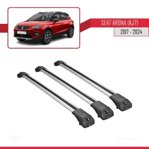 Seat Arona (KJ7) 2017 ve Sonrası ile uyumlu ACE-1 Ara Atkı Tavan Barı GRİ 3 ADET BAR thumb 3