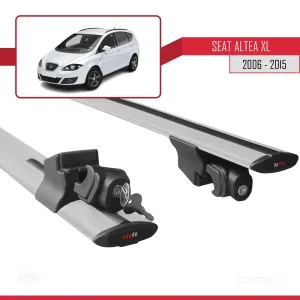Seat Altea XL 2006-2015 Arası ile uyumlu HOOK Model Anahtar Kilitli Ara Atkı Tavan Barı GRİ thumb 5