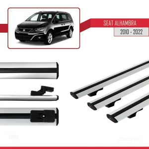 Seat Alhambra 2010-2022 Arası ile uyumlu Basic Model Ara Atkı Tavan Barı GRİ 3 ADET thumb 5