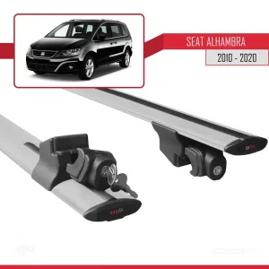 Seat Alhambra 2010-2020 Arası ile uyumlu HOOK Model Anahtar Kilitli Ara Atkı Tavan Barı GRİ thumb 5