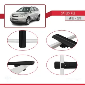 Saturn Vue Opel Antara 2008-2010 Arası ile uyumlu Basic Model Ara Atkı Tavan Barı SİYAH 3 ADET thumb 4