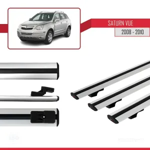 Saturn Vue Opel Antara 2008-2010 Arası ile uyumlu Basic Model Ara Atkı Tavan Barı GRİ 3 ADET thumb 3