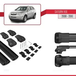 Saturn Vue Opel Antara 2008-2010 Arası ile uyumlu ACE-1 Ara Atkı Tavan Barı SİYAH - Görsel 5