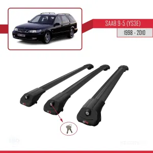 Saab 9-5 (YS3E) 1998-2010 Arası ile uyumlu ACE-1 Ara Atkı Tavan Barı SİYAH 3 ADET BAR thumb 4