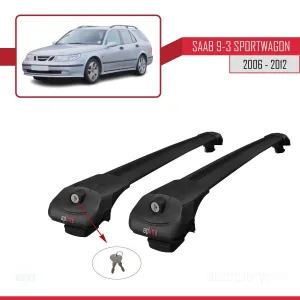 Saab 9-3 Sportwagon 2006-2012 (YS3F) Arası ile uyumlu ACE-1 Ara Atkı Tavan Barı SİYAH - Görsel 4