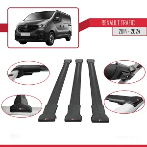 Renault Trafic 2014 ve Sonrası (X82) ile uyumlu FLY Model Ara Atkı Tavan Barı SİYAH 3 ADET BAR - Görsel 5