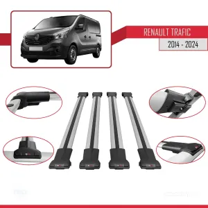 Renault Trafic 2014 ve Sonrası (X82) ile uyumlu FLY Model Ara Atkı Tavan Barı GRİ 4 ADET BAR - Görsel 5