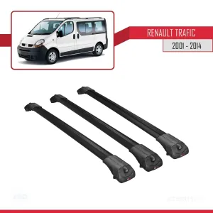 Renault Trafic 2001-2014 (X83) Arası ile uyumlu ACE-1 Ara Atkı Tavan Barı SİYAH 3 ADET BAR - Görsel 3