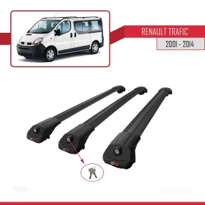 Renault Trafic 2001-2014 (X83) Arası ile uyumlu ACE-1 Ara Atkı Tavan Barı SİYAH 3 ADET BAR - Görsel 4