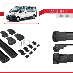 Renault Trafic 2001-2014 (X83) Arası ile uyumlu ACE-1 Ara Atkı Tavan Barı SİYAH - Görsel 5