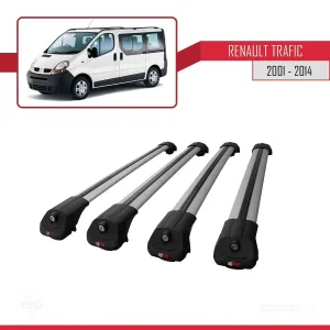 Renault Trafic 2001-2014 (X83) Arası ile uyumlu ACE-1 Ara Atkı Tavan Barı GRİ 4 ADET BAR - Görsel 4