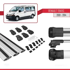 Renault Trafic 2001-2014 (X83) Arası ile uyumlu ACE-1 Ara Atkı Tavan Barı GRİ 3 ADET BAR - Görsel 5