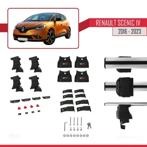 Renault Scenic IV 2016-2023 Arası ile uyumlu ACE-4 Ara Atkı Tavan Barı GRİ - Görsel 4