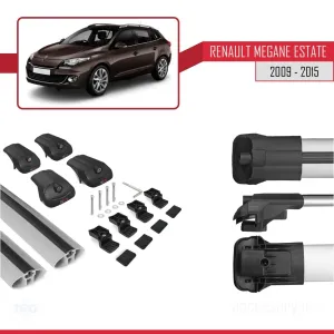 Renault Megane SW 2009-2015 Arası ile uyumlu ACE-1 Ara Atkı Tavan Barı GRİ thumb 5