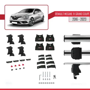 Renault Megane IV Grand Coupé 2016-2023 Arası ile uyumlu ACE-4 Ara Atkı Tavan Barı GRİ thumb 4
